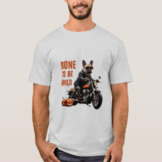 Bone to Be Wild – バイクに乗ったパグ | おもしろい Tシャツ