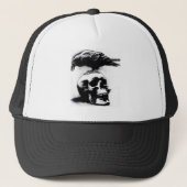 Boné Trucker Mercenários Caveira Corvo キャップ (正面)