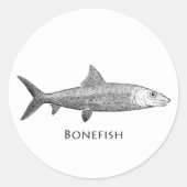 Bonefishロゴ ラウンドシール (正面)