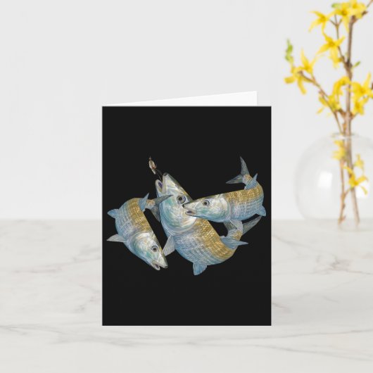 Bonefish Hunting A Salt Water Fly Fishing &amp; De カード (黄色い花)