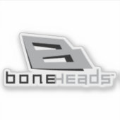 boneHeads™ 黒/グレー ロゴ 26 シール (正面)
