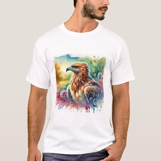 Bonellis Eagle 080824AREF141 - Watercolor Tシャツ (正面)