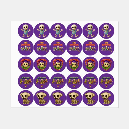 Bones Academy™ The Boneheads™ — ラベル (シート)