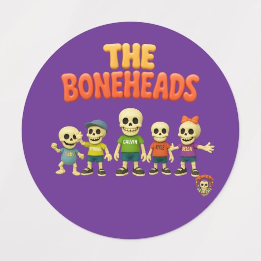 Bones Academy™ The Boneheads™ — ラベル (デザイン2)