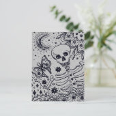 BONES IN THE GARDEN SKELETON、フォークアートムーンモス シーズンポストカード (スタンド正面)