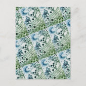 BONES IN THE GARDEN SKELETON、フォークアートムーンモス シーズンポストカード (正面)