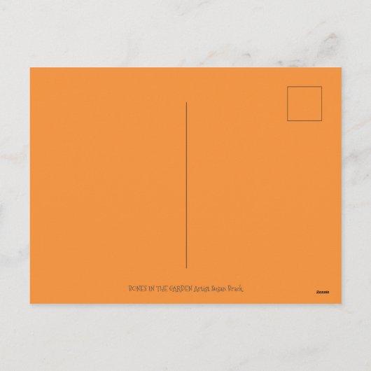 BONES IN THE GARDEN SKELETON、フォークアートムーンモス シーズンポストカード (裏面)