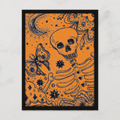 BONES IN THE GARDEN SKELETON、フォークアートムーンモスH シーズンポストカード (正面)