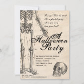 Bones Skeleton Partyハロウィンの招待状の氏 招待状 (正面)