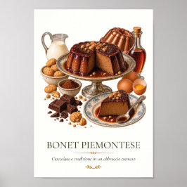 Bonet Piemontese – Vintage Italian Dessert ポスター