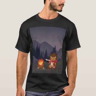 Bonfire Animal Campers ファミリーのキャンピング・ヘッジホッグ Tシャツ