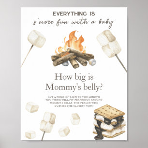 Bonfire baby shower - おなかの中の赤ちゃんはどのくらい大きいの？ ポスター