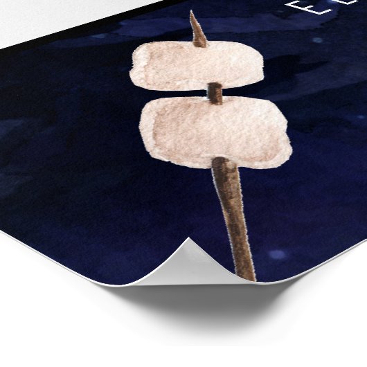 Bonfire Camping | Birthday Photo Prop Sign ポスター (角)