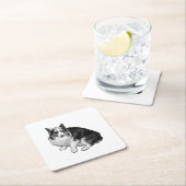 Bonfire Dot Rim スクエアペーパーコースター (インサイチュ)