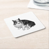 Bonfire Dot Rim スクエアペーパーコースター (アングル)