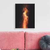 Bonfire Flames Sparksオリジナル火災写真 キャンバスプリント (インサイチュ (リビング))