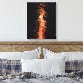 Bonfire Flames Sparksオリジナル火災写真 キャンバスプリント (インサイチュ (寝室))