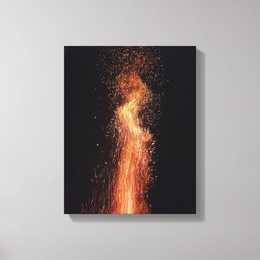 Bonfire Flames Sparksオリジナル火災写真 キャンバスプリント (正面)
