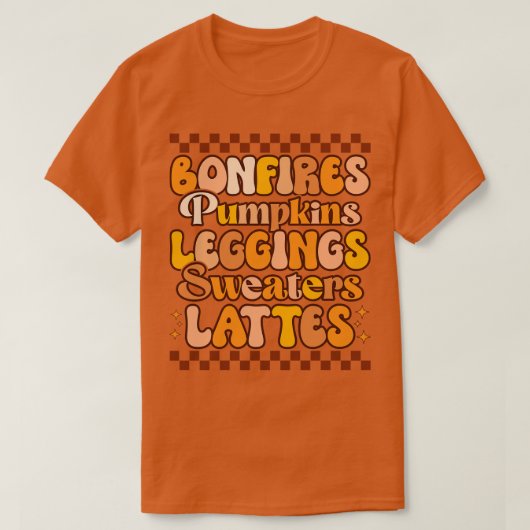 bonfire pumpkins leggings sweatersラテ tシャツ (デザイン正面)