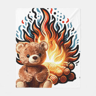 Bonfire tedy Bear フリースブランケット