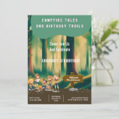 Bonfire Woodland camping outdoor birthday party 招待状 (スタンド正面)