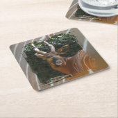 Bongo Antelope & Skin Border Coaster スクエアペーパーコースター (アングル)