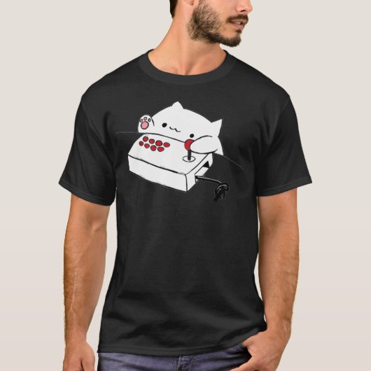 Bongo Cat Hoodie Funny Cute Gamer Meme cat Pullove Tシャツ (正面)