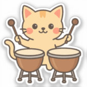 Bongo Cat Rhythm Beats シール (正面)