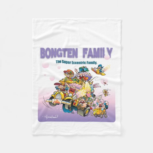 BONGTENG FAMILY　バスでスタート！ フリースブランケット (正面)
