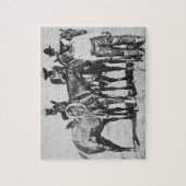 Bonham、テキサス州、c.1890 (b/wの写真)の黒いカウボーイ ジグソーパズル (縦)