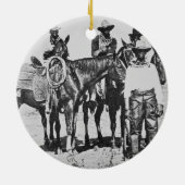 Bonham、テキサス州、c.1890 (b/wの写真)の黒いカウボーイ セラミックオーナメント (裏面)