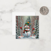 Bonhomme de neige ノートカード (正面/裏面インサイチュ)