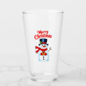 Bonhomme de neige chapeau haut-de-forme noël タンブラーグラス (正面)