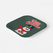 Bonhomme de neige chapeau haut-de-forme noël ペーパープレート (傾斜あり)