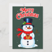 Bonhomme de neige chapeau haut-de-forme noël 招待状 (正面)