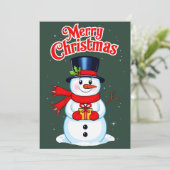 Bonhomme de neige chapeau haut-de-forme noël 招待状 (スタンド正面)