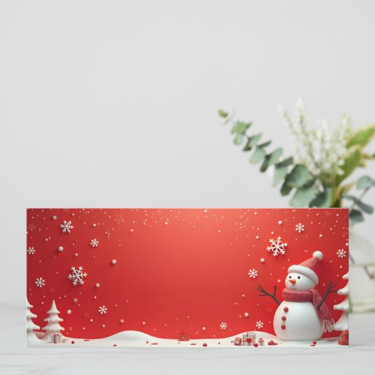 Bonhomme neige 3D sur fond rouge (スタンド正面)