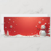 Bonhomme neige 3D sur fond rouge (正面)