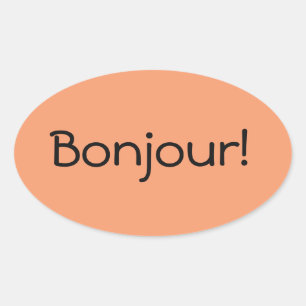 Bonjourのステッカー 楕円形シール