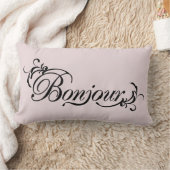 Bonjourのピンクおよび黒い装飾用クッション ランバークッション (ブランケット)