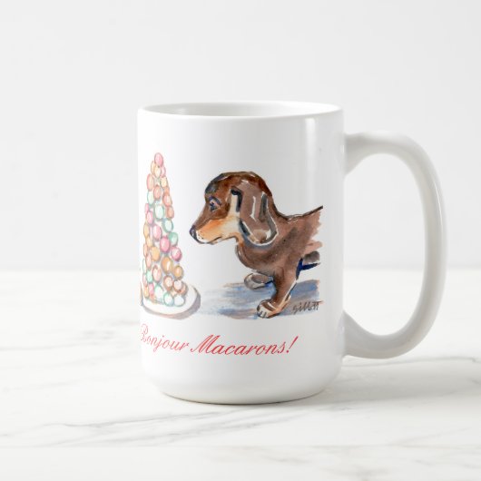 Bonjourのマカロンのマグ コーヒーマグカップ (右)