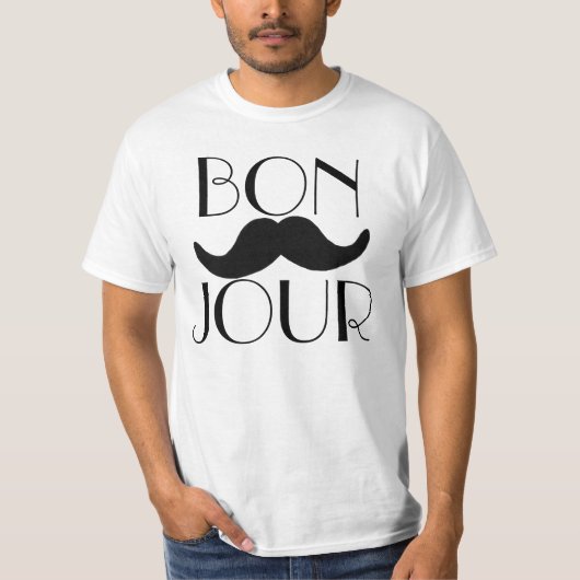 BONJOURの口ひげ Tシャツ (正面)