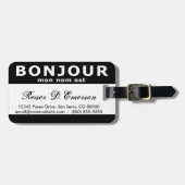 BONJOUR 私の名前は(noir) ラゲッジタグ (正面横)