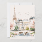 Bonjour Baby! Parisian Watercolor Baby Shower 招待状 (裏面)