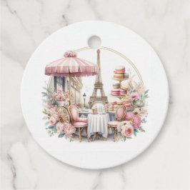 Bonjour Bébé パリのカフェ ベビーシャワー フェイバータグ