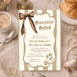 Bonjour Bebe フランスのコーヒーショップをテーマにしたベビーシャワー 招待状