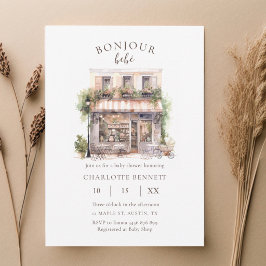 Bonjour Bébé フランスカフェ ベビーシャワー招待状 | 招待状