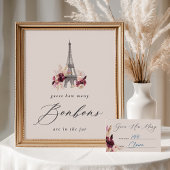 Bonjour Bébé Baby Shower Bonbon Guessing Game Sign ポスター