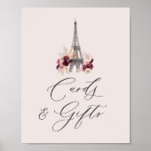 Bonjour Bébé Baby Shower Cards & Gifts Sign ポスター (正面)