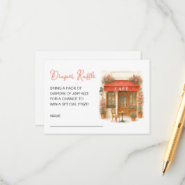 Bonjour Bebe Baby Shower Diaper Raffle エンクロージャーカード